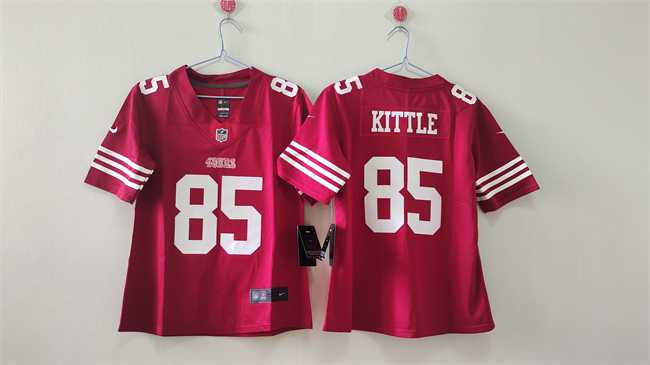 Womens San Francisco 49ers #85 George Kittle Red Vapor Stitched Jersey->women nfl jersey->Women Jersey